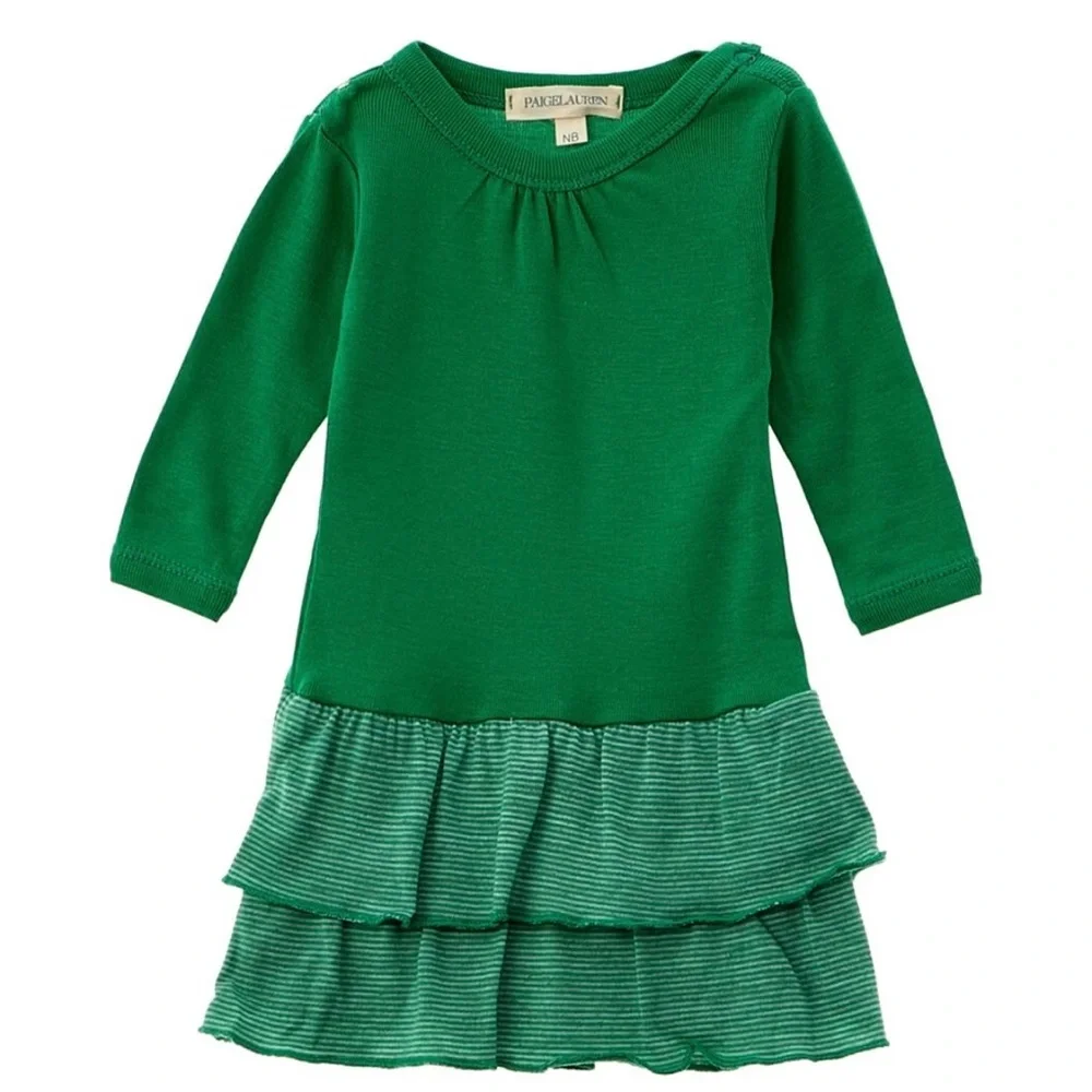 Paige Lauren Kelly Green Ruffle Dress, NWT